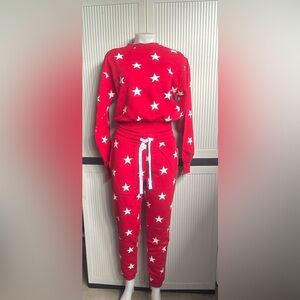 Red Star Print Jogger set
